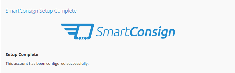 Final setup confirmation page