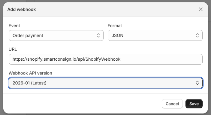 Webhook Configuration
